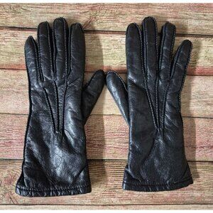 Thinsulate Ladies Black Faux Leather Driving Gloves Size S Small Insulated MINT